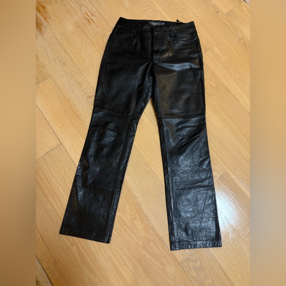 GAP Black Leather Boot Cut Pants